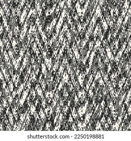 Monochrome Distressed Mottled Textured Chevron Pattern