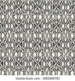 Monochrome Distressed Ornate Grid Pattern