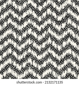 Monochrome Distressed Textured Chevron Pattern