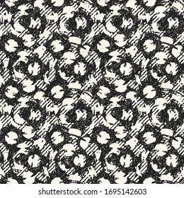 Monochrome Distressed Textured Dotted Pattern