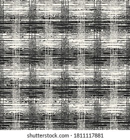 Monochrome Distressed Textured Irregularly Striped Pattern