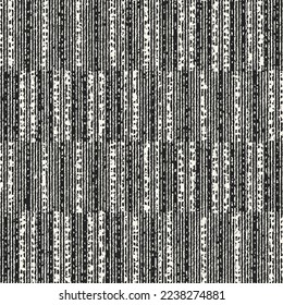 Monochrome Distressed Weave Textured Broken Striped Pattern
