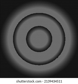 Monochrome diverging dotted pattern. Abstract concentric circles. alftone vector.