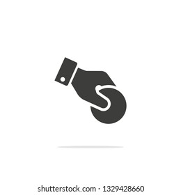 Monochrome donate coin vector illustration isolated on white background.