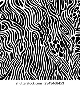 Monochrome doodle abstract seamless background with stroke line.