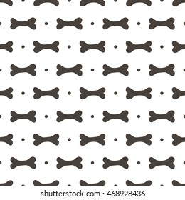 Monochrome doodle halloween seamless pattern background with bones.