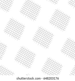 Monochrome doodle seamless of square grid. hand drawn abstract blob brush seamless for your design
