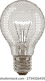 Monochrome Dot Matrix Light Bulb in Brown and White dots lightbulb