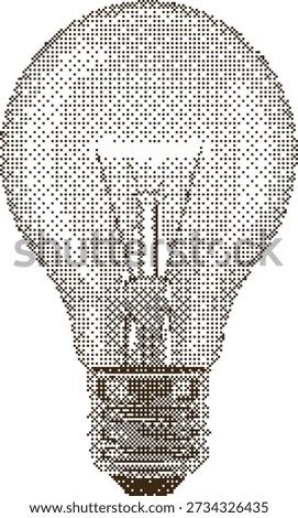 Monochrome Dot Matrix Light Bulb in Brown and White dots lightbulb