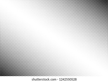 Monochrome Dots Background. Abstract Halftone Backdrop. Pop-art Overlay. Grunge Texture. Vector illustration