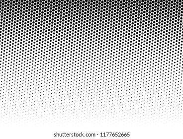 Monochrome Dots Background. Black and White Points Pattern. Gradient Overlay. Grunge Backdrop. Vector illustration
