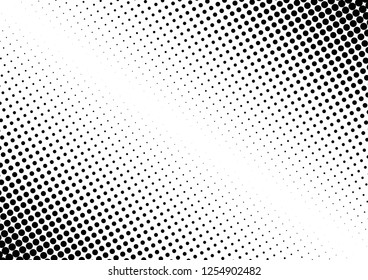 Monochrome Dots Background. Black and White Modern Backdrop. Halftone Points Pattern. Fade Texture. Vector illustration