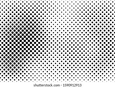 Monochrome Dots Background. Black and White Texture. Abstract Backdrop. Pop-art Fade Pattern. Vector illustration