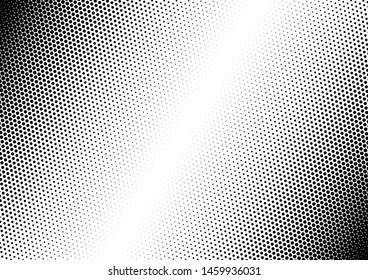 Monochrome Dots Background. Distressed Modern Backdrop. Black and White Abstract Texture. Fade Halftone Pattern. Vector illustration