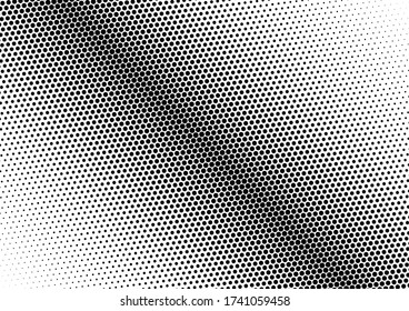 Monochrome Dots Background. Distressed Texture. Points Pattern. Abstract Black and White Backdrop. Vector illustration