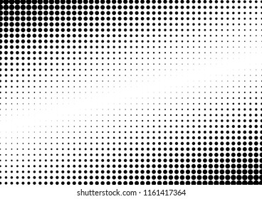 Monochrome Dots Background. Fade Abstract Texture. Vintage Distressed Pattern. Halftone Overlay. Vector illustration