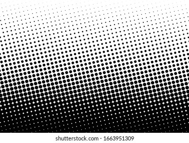 Monochrome Dots Background. Fade Gradient Pattern. Abstract Distressed Overlay. Points Modern Texture. Vector Illustration