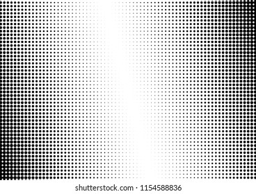 Monochrome Dots Background. Fade Halftone Pattern. Modern Pop-art Overlay. Gradient Vintage Texture. Vector illustration