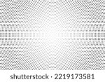 Monochrome Dots Background. Fade Texture. Vintage Pop-art Backdrop. Grunge Black and White Overlay. Vector illustration