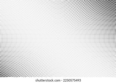 Monochrome Dots Background. Fade Texture. Vintage Pop-art Backdrop. Grunge Black and White Overlay. Vector illustration.