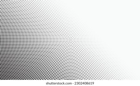 Monochrome Dots Background. Fade Texture. Vintage Pop-art Backdrop. Grunge Black and White Overlay. Vector illustration