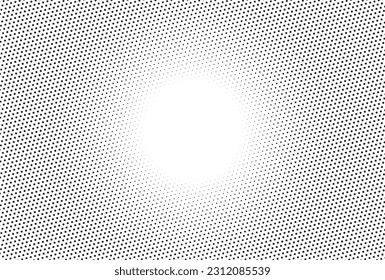 Monochrome Dots Background. Fade Texture. Vintage Pop-art Backdrop. Grunge Black and White Overlay. Vector illustration