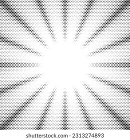 Monochrome Dots Background. Fade Texture. Vintage Pop-art Backdrop. Grunge Black and White Overlay. Vector illustration