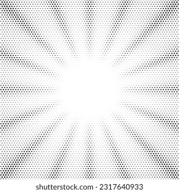 Monochrome Dots Background. Fade Texture. Vintage Pop-art Backdrop. Grunge Black and White Overlay. Vector illustration.