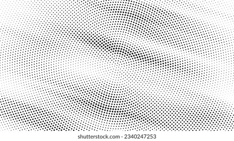 Monochrome Dots Background. Fade Texture. Vintage Pop-art Backdrop. Grunge Black and White Overlay. Vector illustration