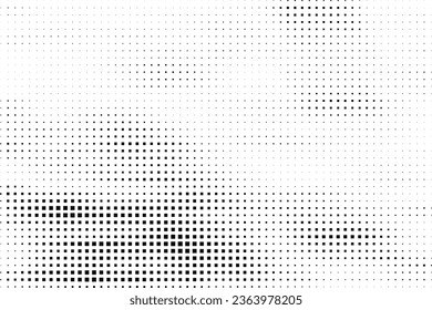 Monochrome Dots Background. Fade Texture. Vintage Pop-art Backdrop. Grunge Black and White Overlay. Vector illustration