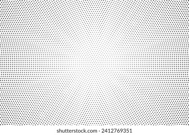 Monochrome Dots Background. Fade Texture. Vintage Pop-art Backdrop. Grunge Black and White Overlay. Vector illustration