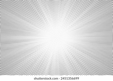 Monochrome Dots Background. Fade Texture. Vintage Pop-art Backdrop. Grunge Black and White Overlay. Vector illustration