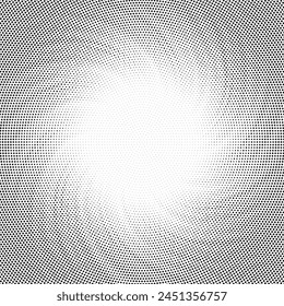 Monochrome Dots Background. Fade Texture. Vintage Pop-art Backdrop. Grunge Black and White Overlay. Vector illustration