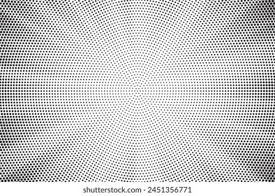 Monochrome Dots Background. Fade Texture. Vintage Pop-art Backdrop. Grunge Black and White Overlay. Vector illustration