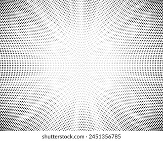 Monochrome Dots Background. Fade Texture. Vintage Pop-art Backdrop. Grunge Black and White Overlay. Vector illustration