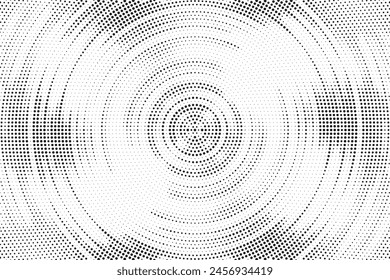 Monochrome Dots Background. Fade Texture. Vintage Pop-art Backdrop. Grunge Black and White Overlay. Vector illustration