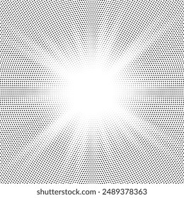 Monochrome Dots Background. Fade Texture. Vintage Pop-art Backdrop. Grunge Black and White Overlay. Vector illustration