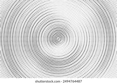 Monochrome Dots Background. Fade Texture. Vintage Pop-art Backdrop. Grunge Black and White Overlay. Vector illustration