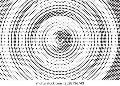 Monochrome Dots Background. Fade Texture. Vintage Pop-art Backdrop. Grunge Black and White Overlay. Vector illustration