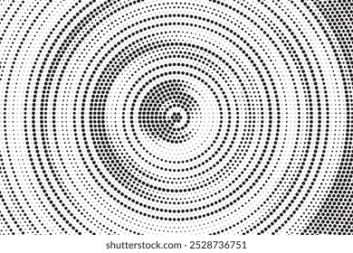 Plano de Fundo de Pontos Monocromáticos. Esmaecer Textura. Vintage Pop-art Fundo. Sobreposição de preto e branco grunge. Ilustração vetorial