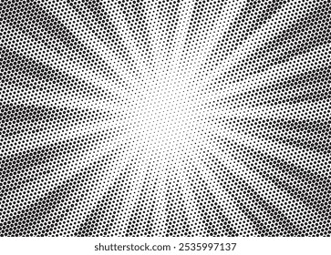 Monochrome Dots Background. Fade Texture. Vintage Pop-art Backdrop. Grunge Black and White Overlay. Vector illustration	