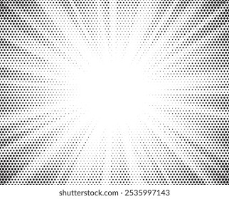 Monochrome Dots Background. Fade Texture. Vintage Pop-art Backdrop. Grunge Black and White Overlay. Vector illustration	