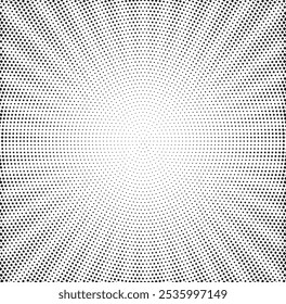 Plano de Fundo de Pontos Monocromáticos. Esmaecer Textura. Vintage Pop-art Fundo. Sobreposição de preto e branco grunge. Ilustração vetorial	