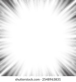 Plano de Fundo de Pontos Monocromáticos. Esmaecer Textura. Vintage Pop-art Fundo. Sobreposição de preto e branco grunge. Ilustração vetorial	