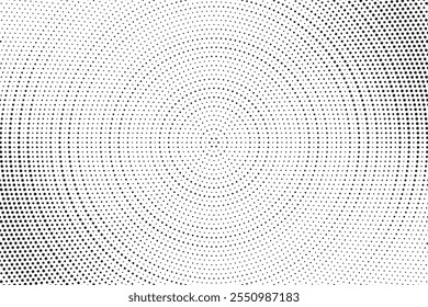 Monochrome Dots Background. Fade Texture. Vintage Pop-art Backdrop. Grunge Black and White Overlay. Vector illustration	