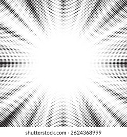 Fondo de puntos monocromos. Textura de desvanecimiento. Fondo de arte Pop de Antiguas. Grunge superposición en blanco y negro. Ilustración vectorial