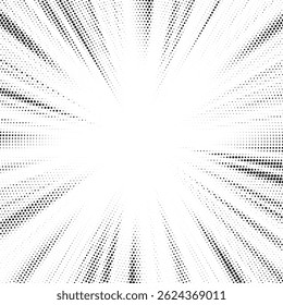 Monochrome Dots Background. Fade Texture. Vintage Pop-art Backdrop. Grunge Black and White Overlay. Vector illustration