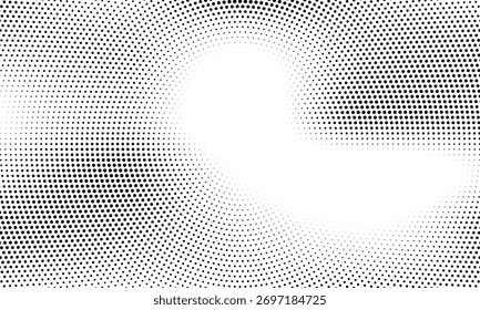 Fondo de puntos monocromos. Textura de desvanecimiento. Fondo de arte Pop de Antiguas. Grunge superposición en blanco y negro. Vector moderno

