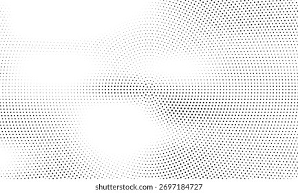 Monochrome Dots Background. Fade Texture. Vintage Pop-art Backdrop. Grunge Black and White Overlay. modern Vector

