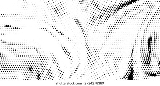 Plano de Fundo de Pontos Monocromáticos. Esmaecer Textura. Vintage Pop-art Fundo. Sobreposição de preto e branco grunge. Ilustração vetorial